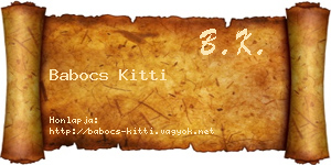 Babocs Kitti névjegykártya